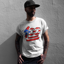 Load image into Gallery viewer, &quot;100&quot; Distressed PR Flag Unisex T-Shirt - Boricua Spirit