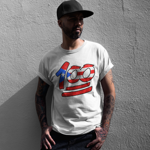 "100" Distressed PR Flag Unisex T-Shirt - Boricua Spirit