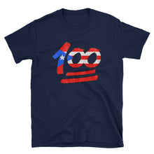 Load image into Gallery viewer, &quot;100&quot; Distressed PR Flag Unisex T-Shirt - Boricua Spirit