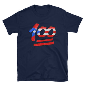 "100" Distressed PR Flag Unisex T-Shirt - Boricua Spirit