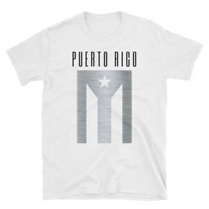 "Puerto Rico" Silver Flag Unisex T-Shirt - Boricua Spirit
