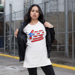 "100" Distressed PR Flag Unisex T-Shirt - Boricua Spirit